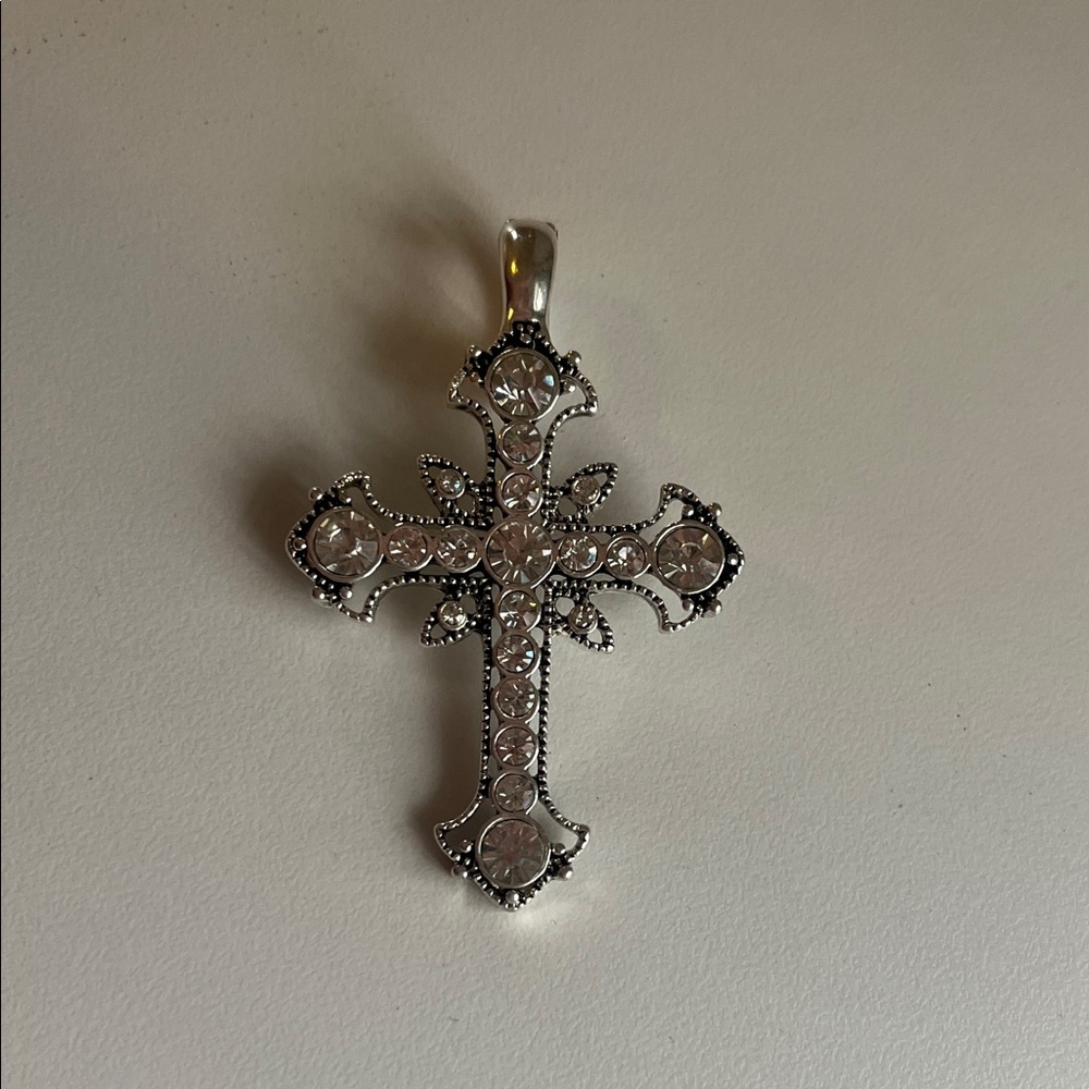3 for $15 Silver Crystal Cross Pendant